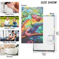 thumbnail image 6 of SKYSONIC 2 PCS Geometry Chameleon Bath Towels Set 16"x28", Cotton Face Towel Water Absorbent Lightweight Quickdry Hand Towels for Bathroom Ktichen Travel Gym, 6 of 7