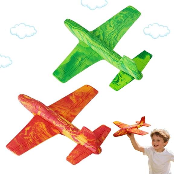 mdesiwst EVA Foam Airplane Model Hand-Throwing Aircraft Toy Lightweight Kids Educational Glider Airplane Toddlers Boys Girls Outdoor Colorful Flying Plane Toy