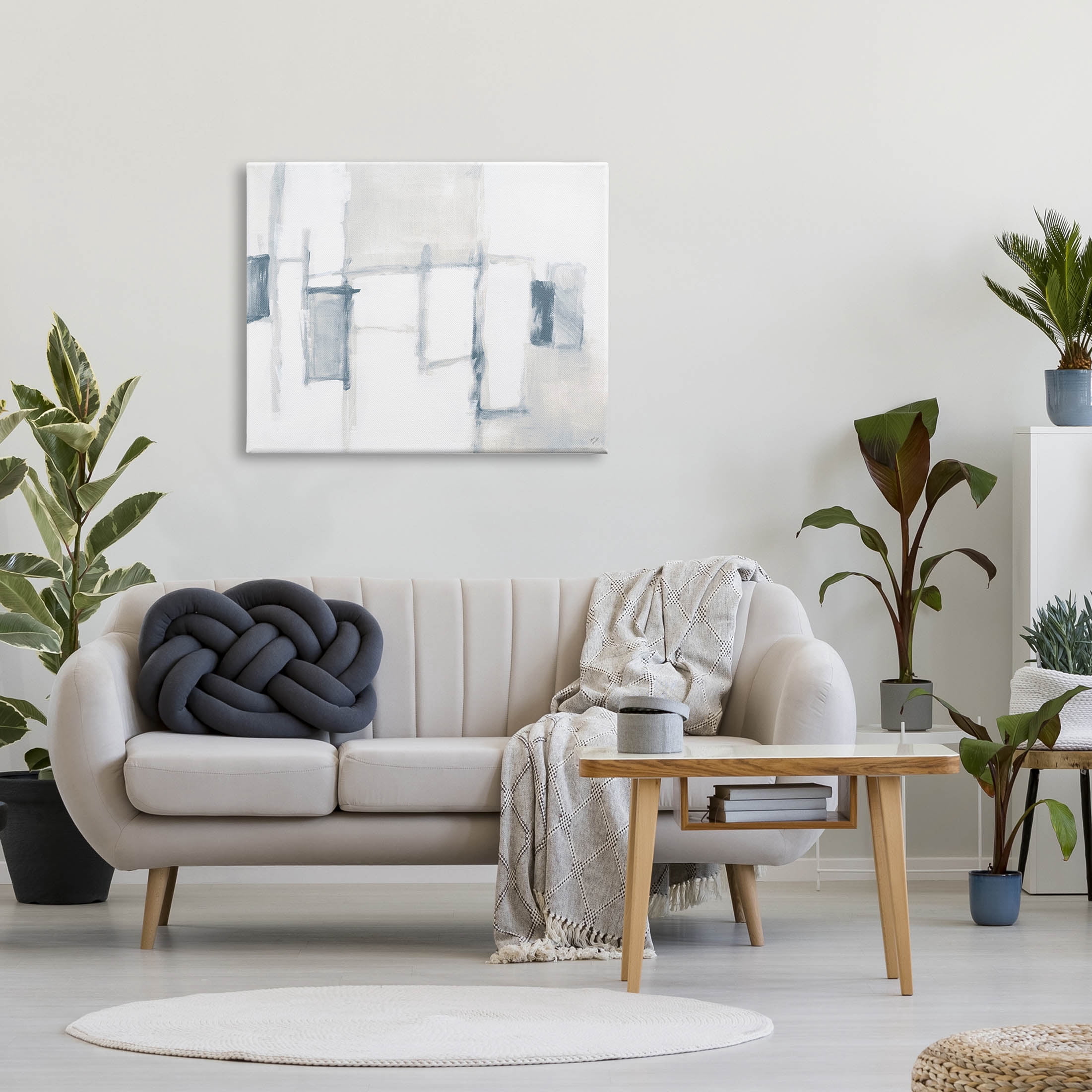 Stupell Industries Soft Modern Geometric Arrangement Painting Gallery Wrapped Canvas Print Wall Art, Design by Lanie Loreth
