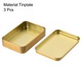 thumbnail image 3 of Uxcell  3.43" x 2.36" x 0.71" Tin Box Empty Storage Containers with Lids Tinplate Gold Tone 3pcs, 3 of 4