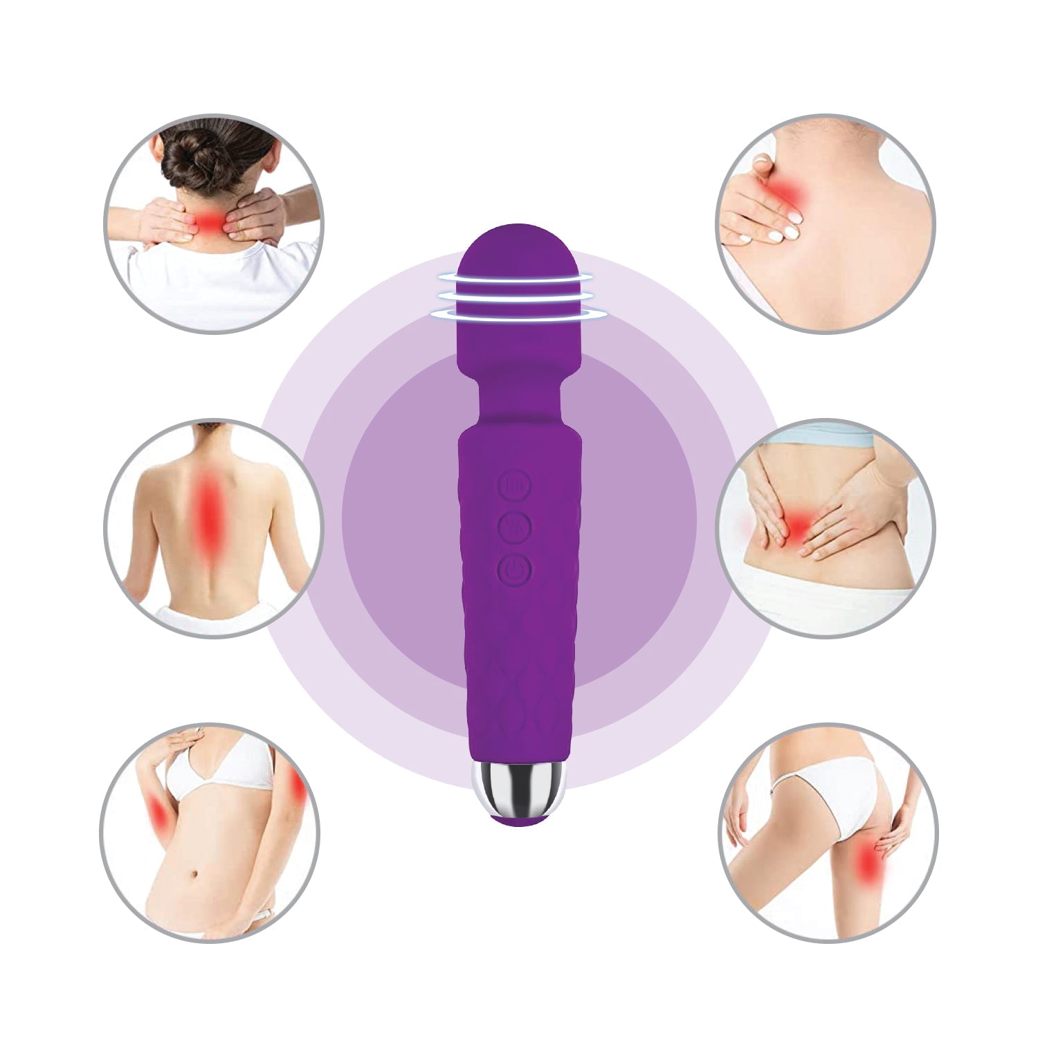 TRAKK Personal Touch Go Waterproof Cordless Handheld Massager, Purple