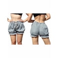thumbnail image 3 of Aojekbee Women's Fashion Bloomers Shorts Plaid Ruffles Drawstring Elastic Waist Short Pants Summer Casual Shorts, 3 of 10