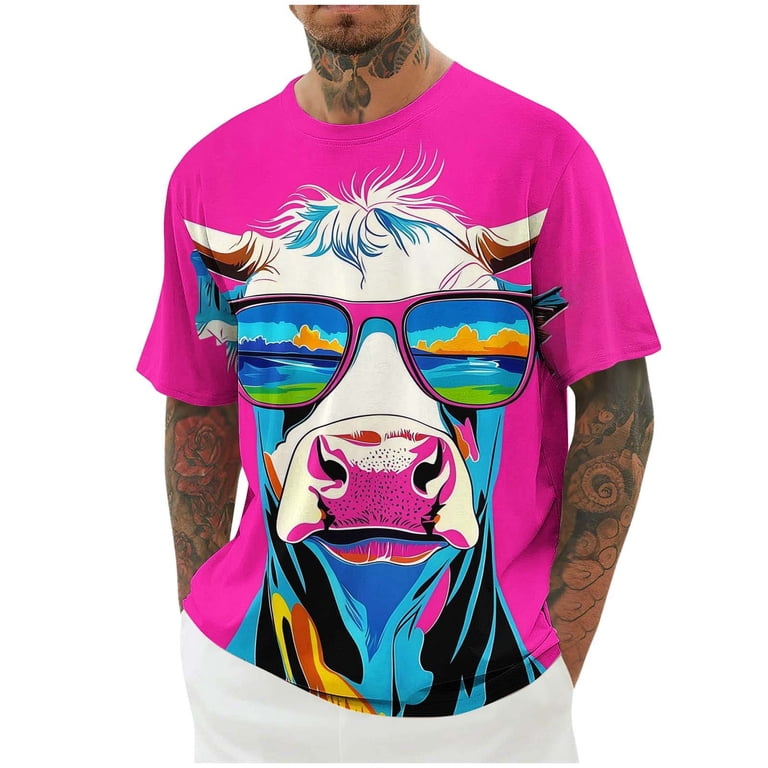ZOYOEN Mens Graphic T Shirts- Soft Casual Loose Short Sleeve Funny