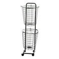 thumbnail image 4 of Cesta para la colada de 2 capas Perfecl carrito de almacenamiento rodante, 4 of 8