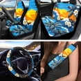 thumbnail image 2 of Jeiento Hawaii Tropical Flower 12 PCS Car Seat Covers Set for Men Women, Auto Seat Covers with Steering Wheel Cover Seat Belt Pads Trash Bin Air Vent Pocket Coasters Key Chain for SUV Truck Blue, 2 of 7