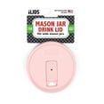 thumbnail image 3 of (3 pack) iLids Plastic Drink Lid for Wide Mouth Jars, Pale Pink, Spill Resistant, 3 of 17