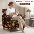 thumbnail image 4 of FKELYI Mushroom Maple Leaf Print Armchair Slipcover Stretch Couch Sofa Cover with Elastic Bottom Furniture Protector for Living Room Office Reception Reading Sofa, 4 of 7