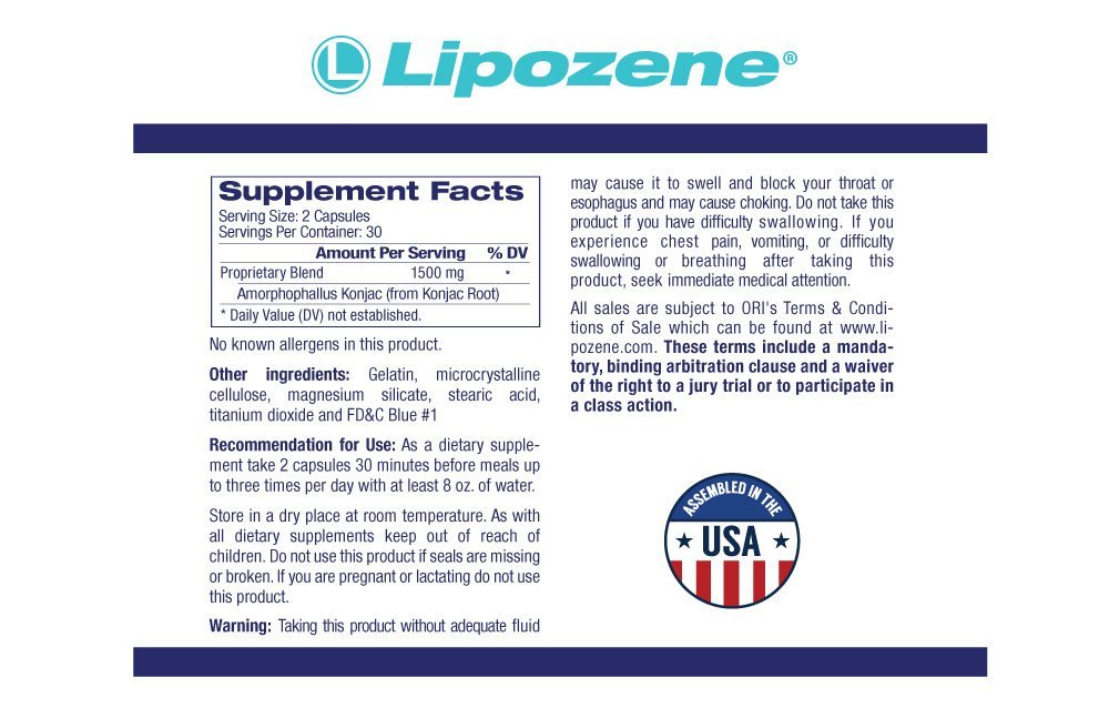 Lipozene Maximum Strength Weight Loss Supplement, 1500 mg, 60 Capsules - image 3 of 6
