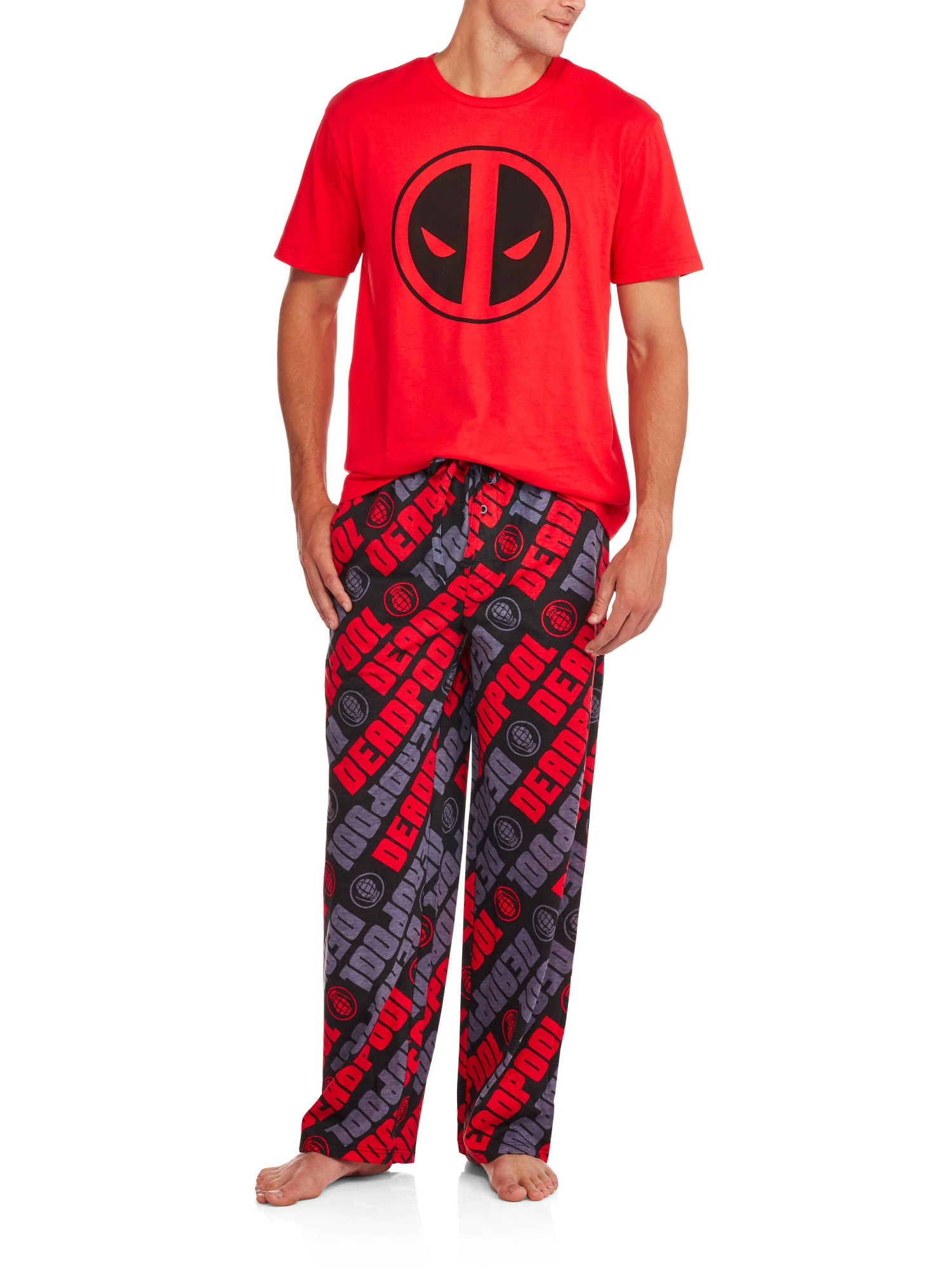Marvel Mad Engine Men's Marvel Comics Deadpool Logo Pajamas (XXLarge