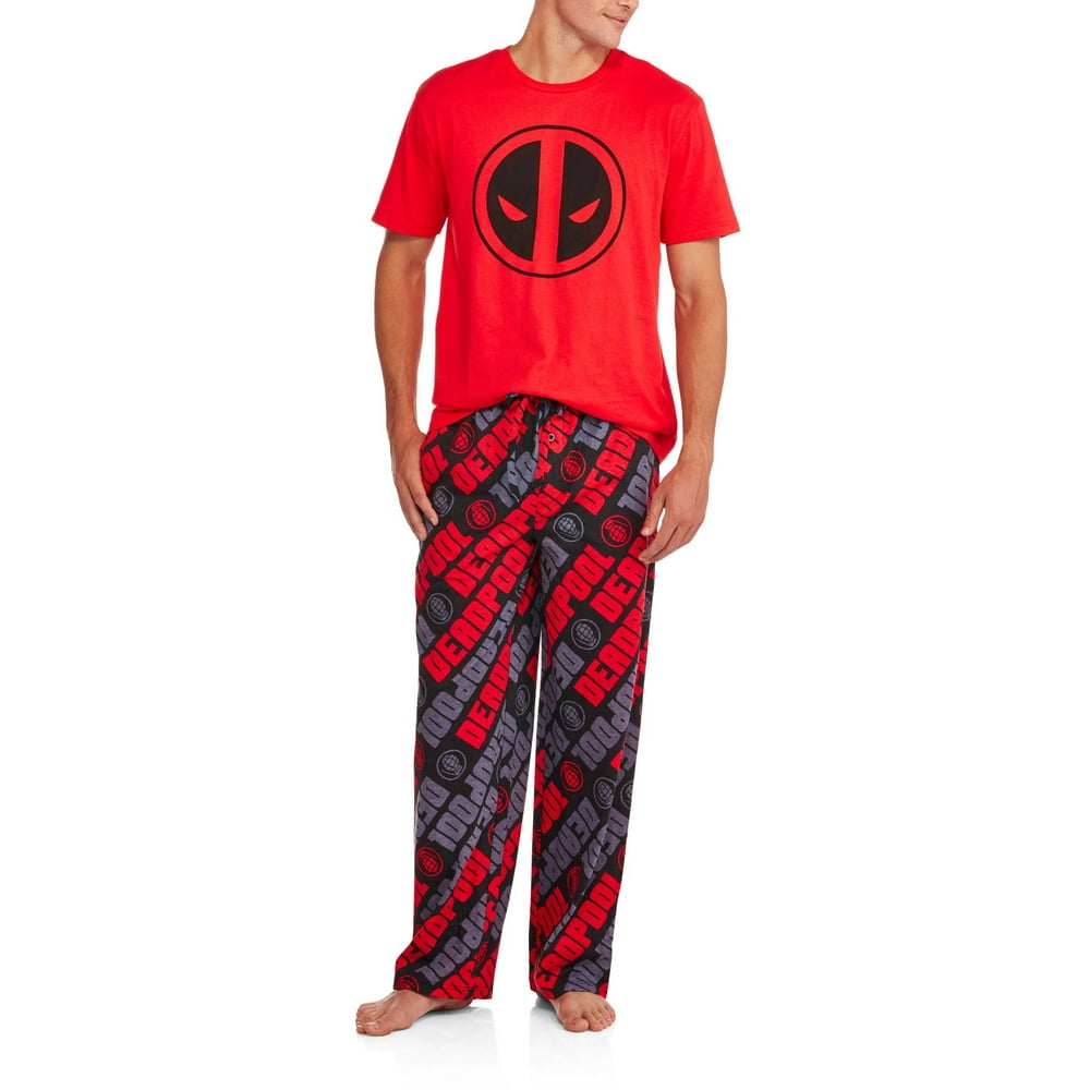 Marvel Mad Engine Men's Marvel Comics Deadpool Logo Pajamas (XXLarge