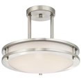 thumbnail image 1 of 11.88 in. Dimmable LED Indoor Semi Flush Mount Ceiling Fixture, Brushed Nickel, 1 of 1