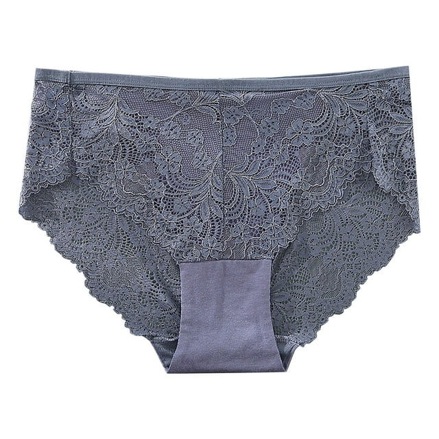 Gibobby Tangas de mujer sexy Calzoncillos de levantamiento de cadera transpirables de encaje de cintura alta sólidos sexy para mujer Pantalones(Azul,G)