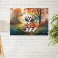 thumbnail image 2 of Hello Fall Shih Tzu Football Welcome Autumn with Leaves Pumpkins Horizontal Matte Canvas Poster Lion Dog Lover Gifts Wall Art Home Decor - 00012, 2 of 5