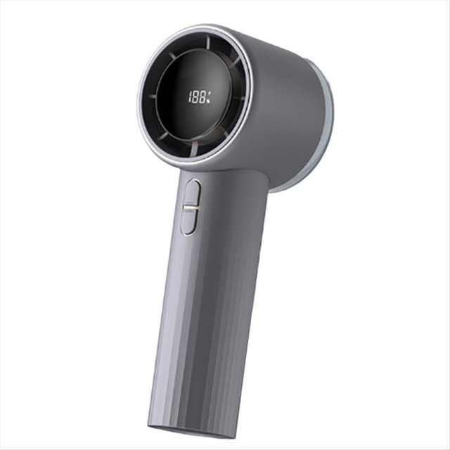 Ventilador Portátil Turbo de Mano, de Alta Velocidad, Recargable, Miniventilador Potente con Linterna, Pantalla Digital, Ideal para Viajes y Hogar.