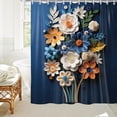 thumbnail image 6 of Tarmeek Floral Shower Curtain 90x180cm Polyester Fabric Waterproof Washable Quick Dry for Bathroom Tub Hotel Mildew Resistant, 6 of 7