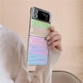 thumbnail image 3 of Clear Case for Samsung Galaxy Z Flip 3 Laser Rainbow Pattern, Trendy Girls Case for Galaxy Z Flip 3, Women Case for Samsung Z Flip 3 Hard PC Protective Cover, Creative Design Case for Z Flip 3, 3 of 12