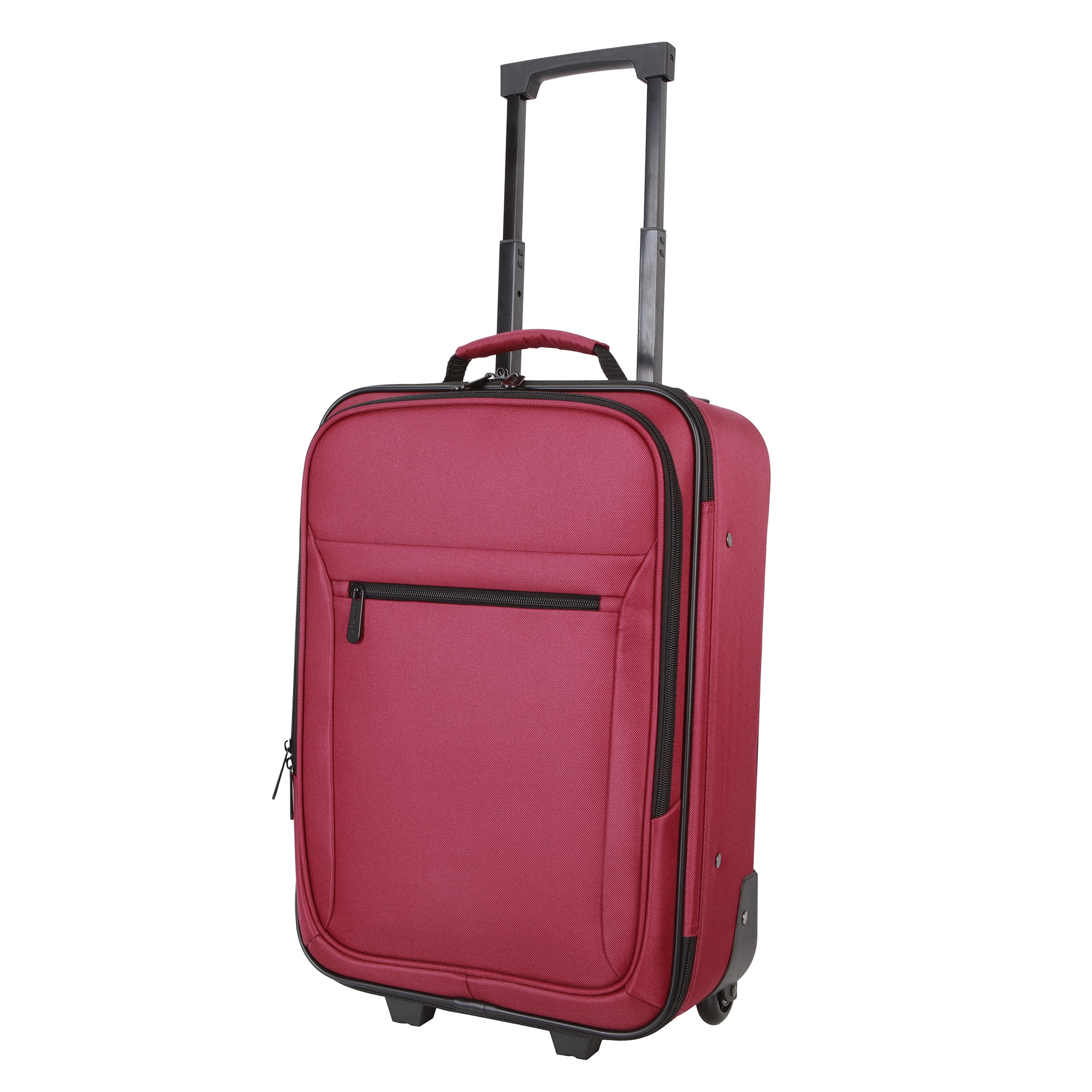 Protege Pilot Carry On 18" Softside 2 Wheel Luggage for Travel, Merlot