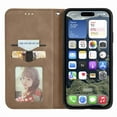 thumbnail image 5 of Flip Wallet Case Compatible with iPhone 16e, PU Leather Magnetic Folio Cover with with Card Holder & Stand Function Shockproof Durable Full Protection Phone Case, for Men Women, Brown, 5 of 5