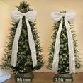 thumbnail image 4 of 6 Foot Giant White Velvet Bow, Large Christmas Tree Bow for Wall Mantel Door Window Decor, Premium Velvet Oversized Ribbon for Indoor Outdoor Holiday Decorations, 4 of 7