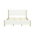 thumbnail image 6 of Christopher Knight Home Modern Boucle Upholstered King Bed Frame with Headboard, Solid Wood Legs, White, 6 of 6