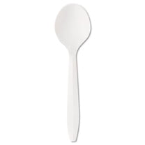 Solo. Cup RSWS Medium Weight Plastic Soup Spoon, White