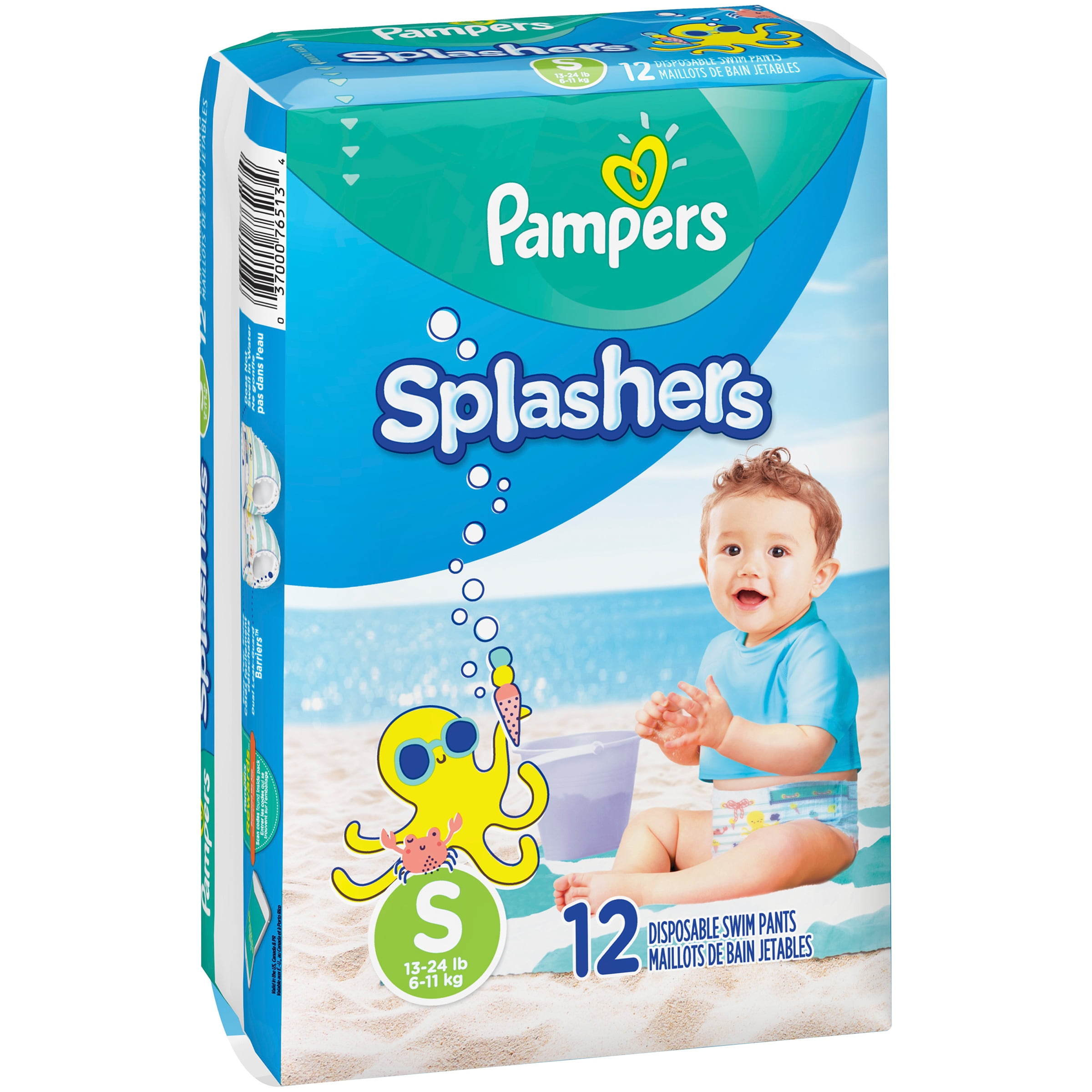 16-34 lbs size 3-4 24 Pampers Splashers Disposable Swim Pants Sesame Street 