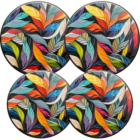 

Electric Stove Burner Covers 4 Pcs Round Gas Burner Cover 8 and 10 Inch Elegant Zebra Leaves beautiful
