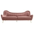 thumbnail image 6 of Modway Cheshire Modern Channel Tufted Velvet Sofa, Dusty Rose, 6 of 9