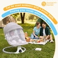 thumbnail image 4 of SACVON Portable Baby Swing, 5 Speed & Bluetooth Music, with Remote Control for Indoor Outdoor Use, for Infants 0-6 Months, Gray, 4 of 11