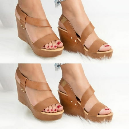 

HIBRO Women s Ladies Fashion Strap Ankle Platform Wedges Sandals Roman Shoes For Women