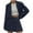 Dark Blue Outfits for women, variant on AINIYS Women's 2 Piece Open Front Cropped Suit Long Sleeve Blazer High Waist Solid Pleated Skirt Suit Sets Black S