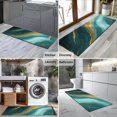 thumbnail image 2 of Teal Gold Marble Pattern Kitchen Rug Mat,Kitchen Runner Rugs Non Skid Washable,Decorative Kitchen Floor Mats for Kitchen,Sink,Laundry,17"X47", 2 of 5