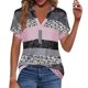 thumbnail image 2 of Fiudx Ofertas Flash Artículos En Oferta Blusa de Manga Corta Informal con Cuello En V y Estampado Suelto para Mujer, 2 of 6