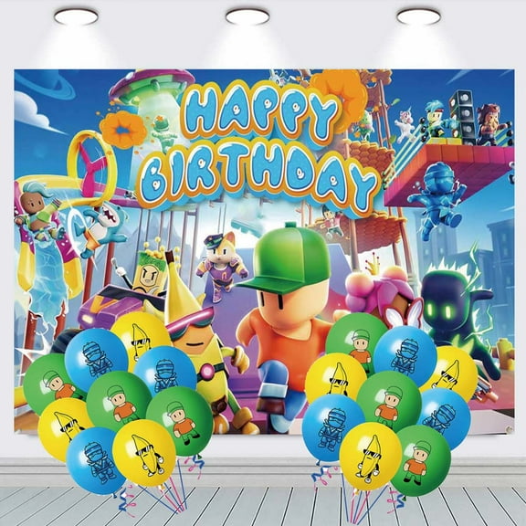 Stumble Guys Party Decorations Backdrop Banner Balloons Taspestry Wall Decor Background Poster Decor Supplies