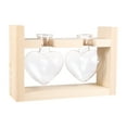 thumbnail image 6 of 2Pcs Heart Vases Hydroponics Planter Green Plant Container Flower Arrangement with Wooden Rack (Log Color), 6 of 6