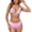 #0530-White, variant on Womens Backless Two Piece Bikini Solid Color Wave Trim Padded Wireless 4 Way Stretch for Beach Summer Vacation Outdoor Leisure