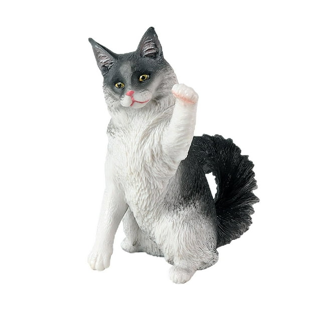 Simulación gato modelo Animal estatuas en miniatura Mini modelos, niños Playset juguetes animales regalos de Navidad