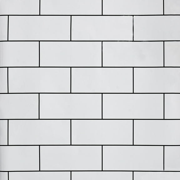Dundee Deco's Tiles White Industrial Peel and Stick Self Adhesive Removable Shelf Liner, Roll 16 ft. X 24 in, 32 sq.ft.