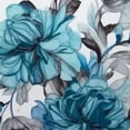thumbnail image 6 of HAOXIT Round Table Cover Elastic Edged Vintage Floral Blue Grey Roses Tablecloths Heavy Duty for Round Table Oil-Proof Wipeable Table Cloth 46-50, 6 of 8
