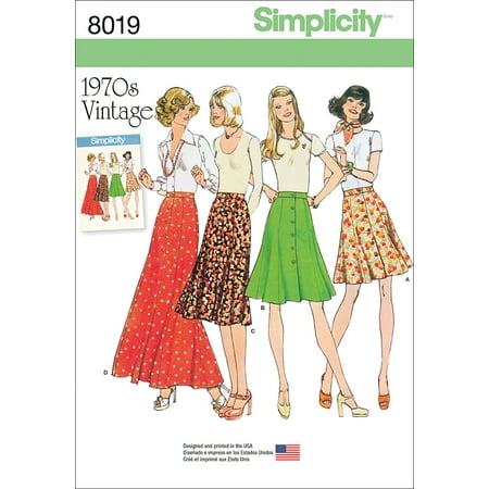 Vintage Pattern Pinafore - Simplicity Misses' Size 6-14 Vintage 1970's Skirts Pattern, 1 Each