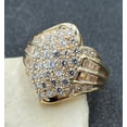 thumbnail image 3 of Baguette & Round Cut Diamond 14K Yellow Gold Finish Silver Engagement Wedding Cluster Ring, 3 of 6