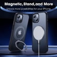 thumbnail image 6 of Designed for iPhone 13 Case/iPhone 14 case with Magnetic Invisible Stand [Military Drop Protection] [Compatible with MagSafe] Shockproof Slim Translucent Matte Cases 6.1 inch 2023, Black, 6 of 8