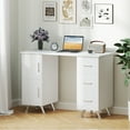 thumbnail image 4 of Gymax Manicure Table Nail Desk w/ Drawers Wrist Rest Metal Legs Nail Tech Station White, 4 of 10