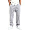 thumbnail image 3 of TKKCS Boys Straight Leg Sweatpants Lightweight Open Bottom Elastic Waist Loose Fit Athletic Casual Pants with Pockets Gray 9-10Years, 3 of 7
