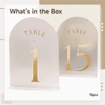 thumbnail image 5 of 15 Pcs Acrylic Table Numbers, Frosted Arch-Shaped Wedding Reception Decor, Gold Numbers, 7 x 5 in / 18.1 x 12.7 cm, with Bases, for Parties, Banquets, 5 of 5