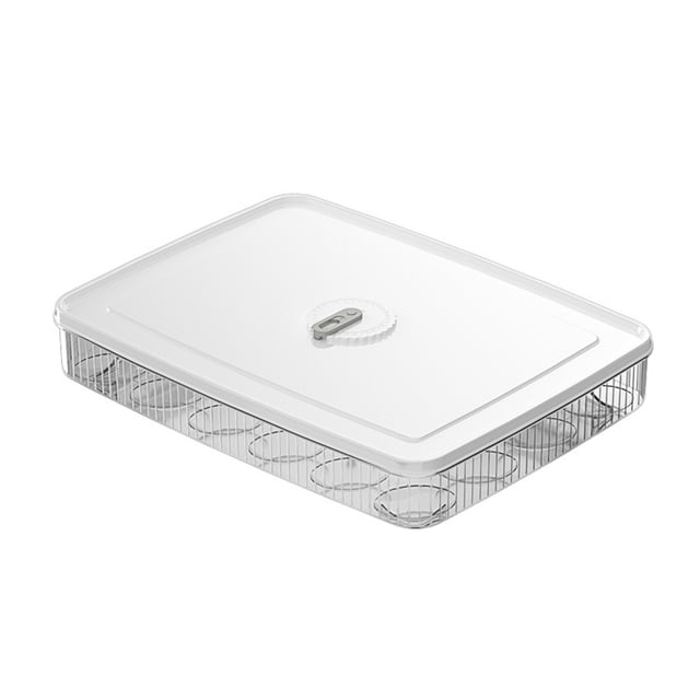 Clear Food Storage Containers with Lids 24 Capacity Eggs Holders for Refrigerator Organizer Bins, Snap Lid Food Storage Containers