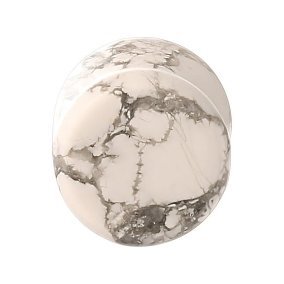 Body Jewelry, Adult 8mm Howlite Stone 2-piece Ear Plug