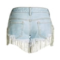 thumbnail image 3 of Tfken Women Shorts For Summer Solid Color Button Tassels Mini Denim Shorts Trendy Daily Wear Female Leisure Clothes Blue, 3 of 9