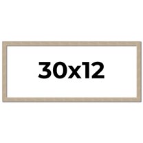 30x12 Frame Grey Solid Wood Picture Frame Width 1 Inches | Interior Frame Depth 0.5 Inches |