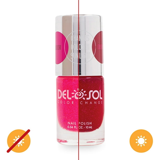 Color-Changing Nail Polish - Get Your Pink On by DelSol for Women  oz Nail  Polish 